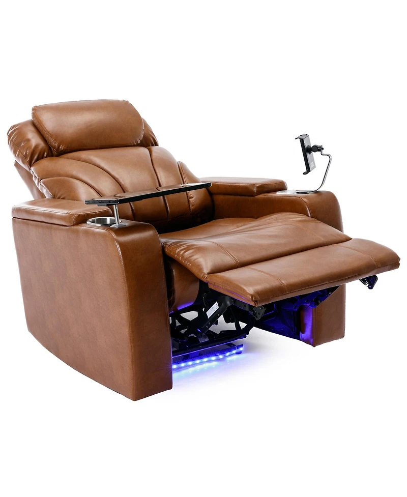 Streamdale Furniture Power Recliner with Usb Charger, Storage, Cup Holder, Bluetooth