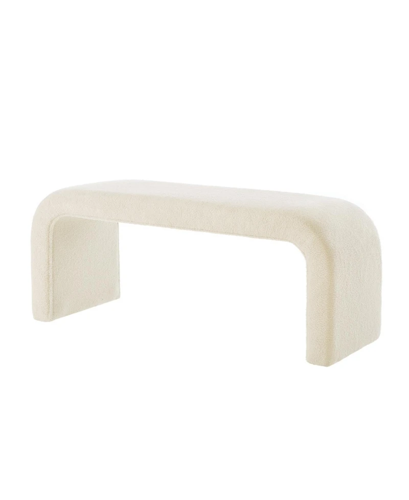 Streamdale Furniture U-Shaped Teddy Ottoman Bench Set of 3- Cream