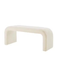 Streamdale Furniture U-Shaped Teddy Ottoman Bench Set of 3- Cream