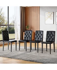 Streamdale Furniture Black Pu Dining Chairs (4-Pack)
