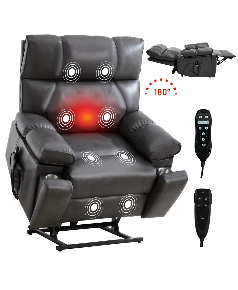 Streamdale Furniture Leatheraire Power Lift Recliner w/ Heat & Massage