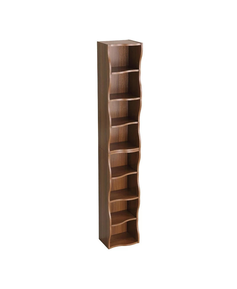 Streamdale Furniture Wavy 8-Layer Adjustable Bookshelf