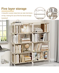 Streamdale Furniture Industrial Bookshelf, Open 5-Tier