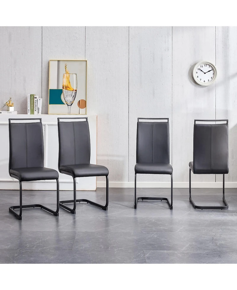 Streamdale Furniture Modern Faux Leather Dining Chair Set of 4
