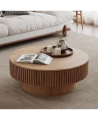 Streamdale Furniture 31.5" Round Wood Coffee Table with Storage