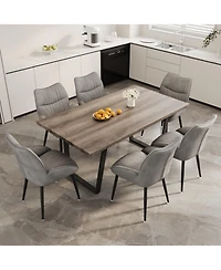 Streamdale Furniture 62.9" Rectangular 6-Chair Dining Table & Chair Set