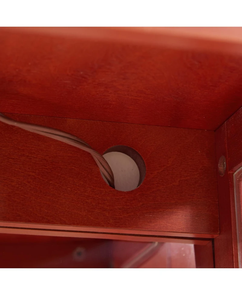 Streamdale Furniture Lighted Cherry Glass Display Cabinet