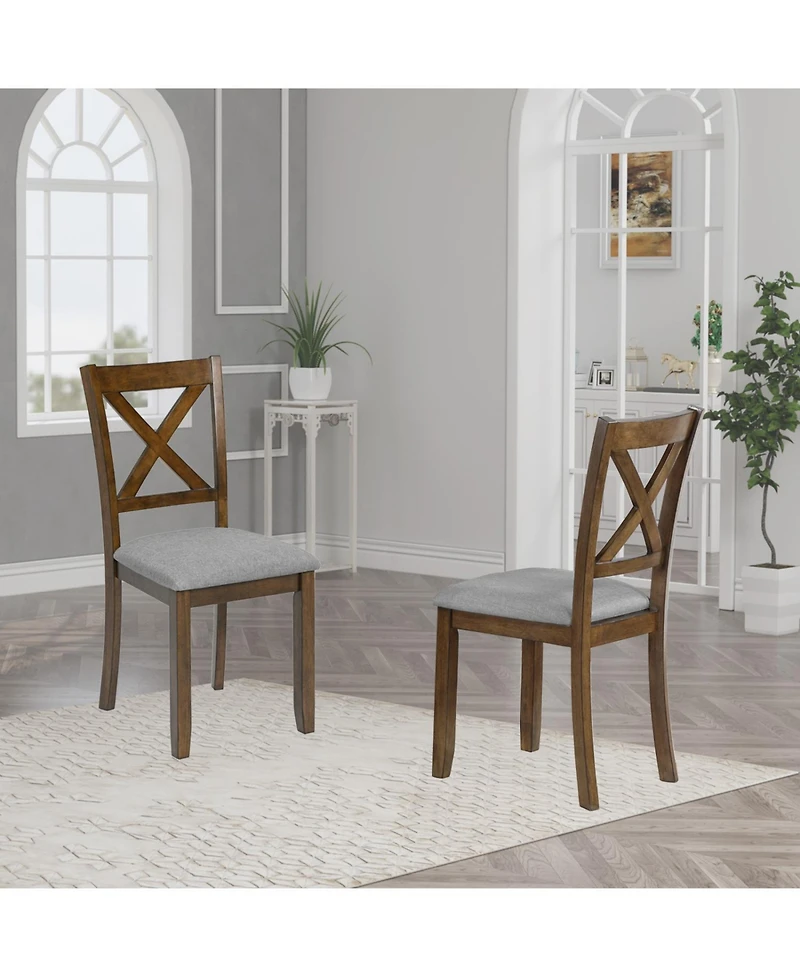 Streamdale Furniture Walnut Dining Chairs Set of 4