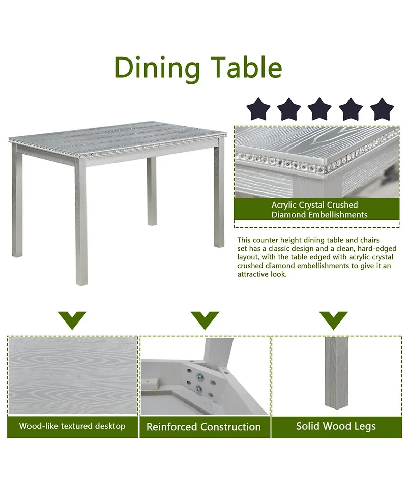 Streamdale Furniture 5-Piece Silver Grey Dining Set