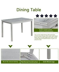 Streamdale Furniture 5-Piece Silver Grey Dining Set