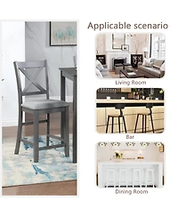 Streamdale Furniture Counter Height Chairs Set of 4, Padded Seat, Gray