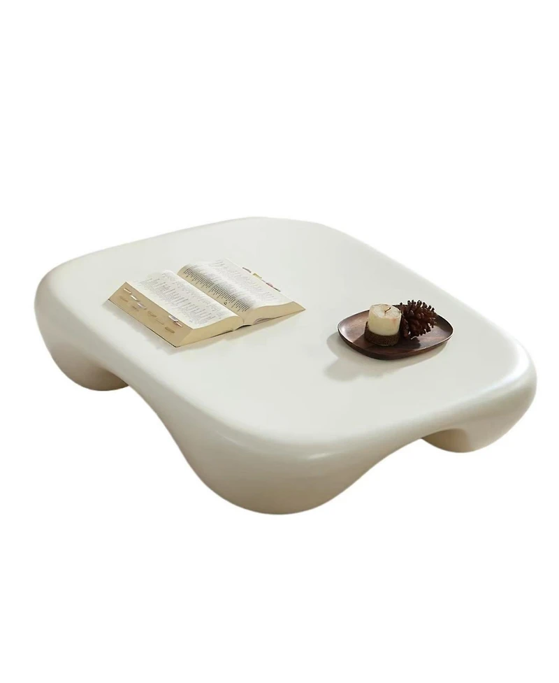 Streamdale Furniture Streamdale Modern Coffee Table Faux Travertine Textured for Livingroom/Office