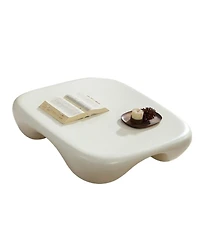 Streamdale Furniture Streamdale Modern Coffee Table Faux Travertine Textured for Livingroom/Office