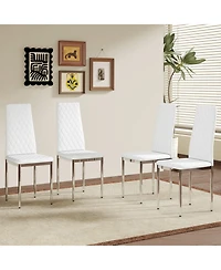 Streamdale Furniture Diamond Quilted Dining Chairs (Set of 4)