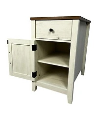 Streamdale Furniture Streamdale Farmhouse End Table with Barn Door & Drawer, Charging Station