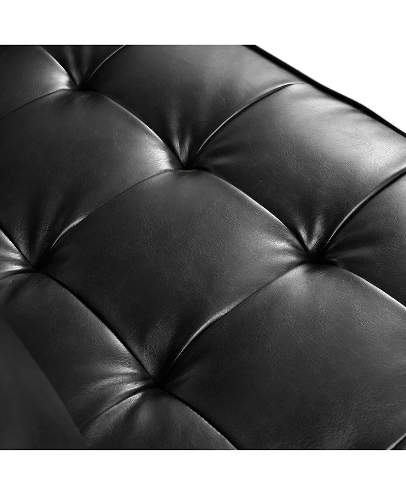 Streamdale Furniture Mid-Century Modern Tufted Sofa with Bolster Pillows