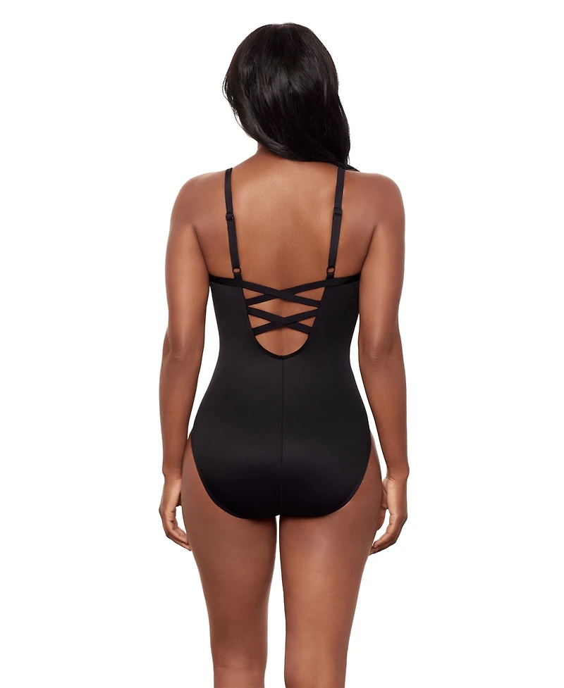 Miraclesuit Women's V-Neck Fiore Di Luna Temptation One-Piece Swimsuit