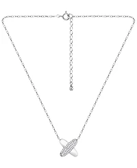 Giani Bernini Pave Cubic Zirconia (3/4 ct. t.w.) X-Frontal Pendant Necklace, Macy's Exclusive