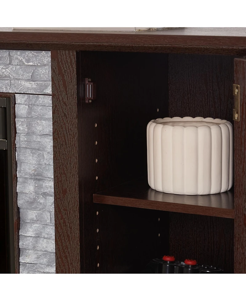 Streamdale Furniture 70" Tv Stand with Fireplace & Storage