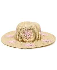 Steve Madden Floral Embroidered Straw Hat