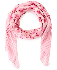 Steve Madden Gingham Floral Square Scarf