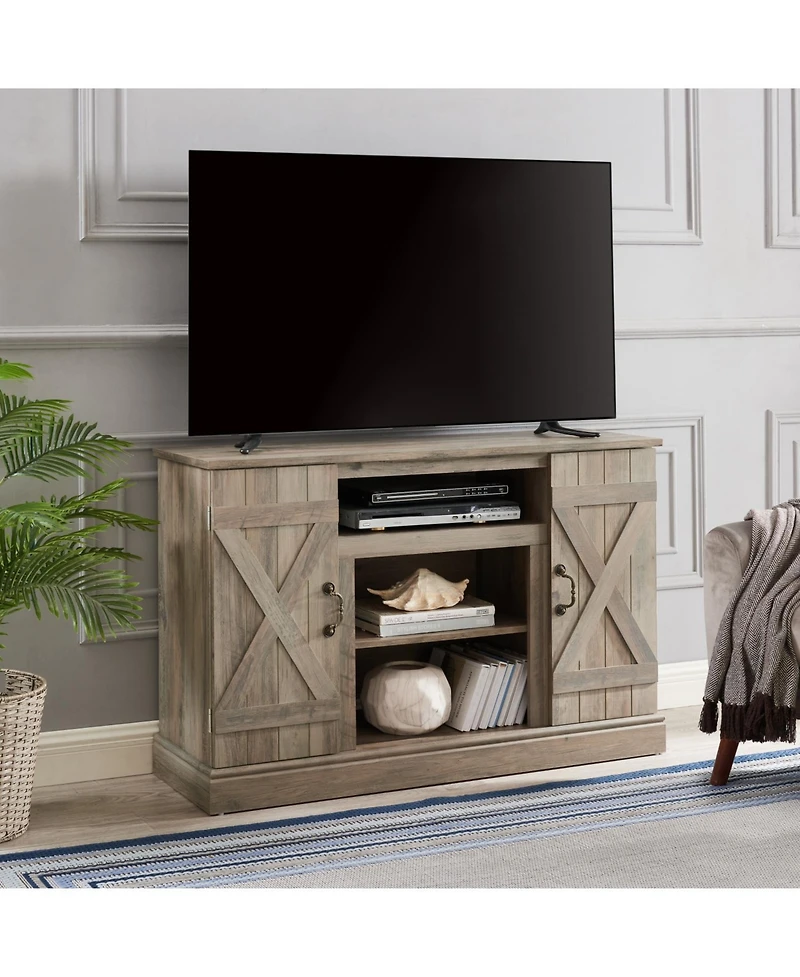 Streamdale Furniture Retro Farmhouse Tv Stand for TVs up to 50" (Gray Wash