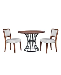 Streamdale Furniture 42" Round Oak Dining Set- Table & 2 Chairs