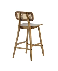 Streamdale Furniture Bari Indoor Wood Barstool, Walnut Finished, Set of 2