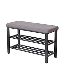 Streamdale Furniture Entryway Shoe Bench with Cushion & Storage Shelf