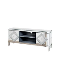 Streamdale Furniture Mirrored Tv Stand for 65+" TVs, Silver
