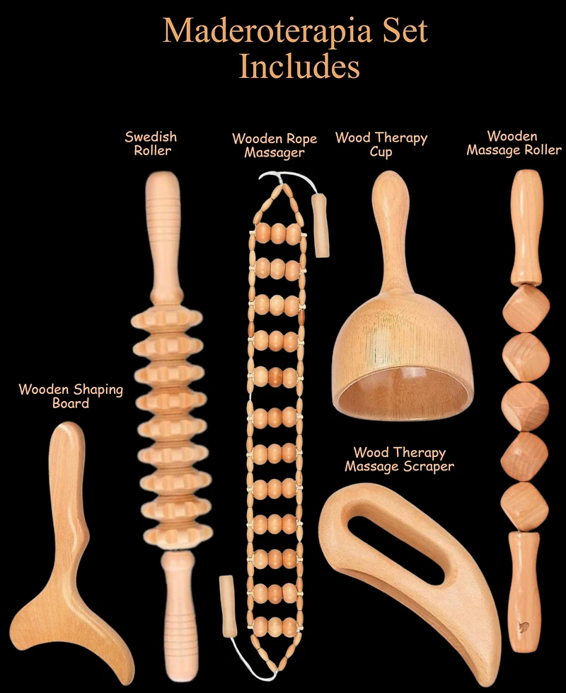 Lovery 6-Pc. Wooden Massage Tool Kit