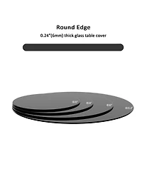 Streamdale Furniture 20" Round Black Tempered Glass Table Top