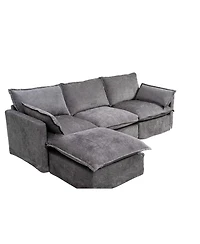 Streamdale Furniture Modern L-Shaped Sectional Sofa with Ottoman