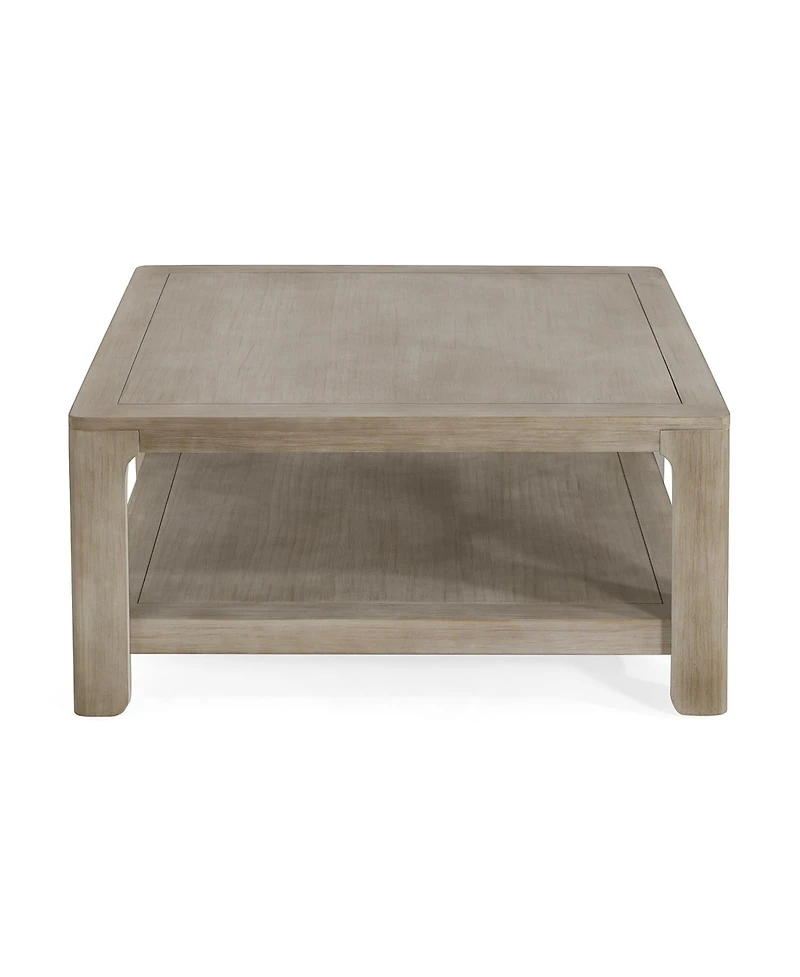 Streamdale Furniture Square Coffee Table With Storage,Light Ash