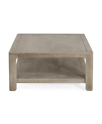 Streamdale Furniture Square Coffee Table With Storage,Light Ash