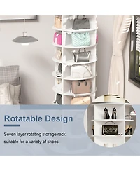 Streamdale 7-Tier Spinning Shoe Rack 360 Revolving Organizer, Fits 28 Pairs