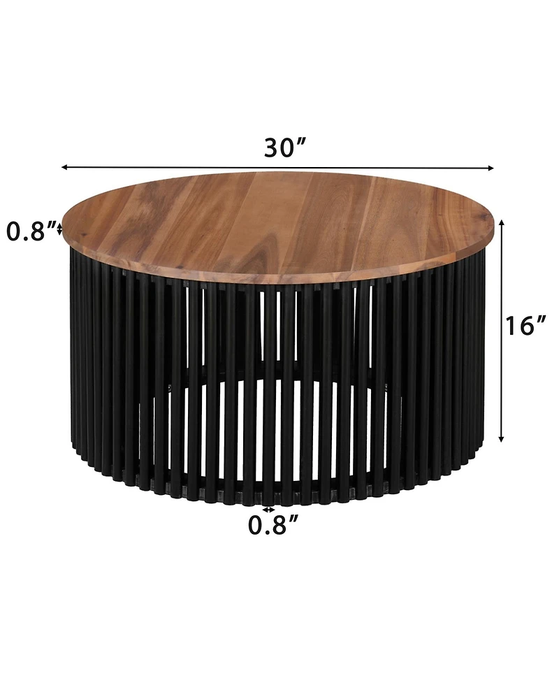 Streamdale Furniture Acacia Wood Side Table - Handcrafted Modern Design