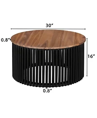 Streamdale Furniture Acacia Wood Side Table - Handcrafted Modern Design