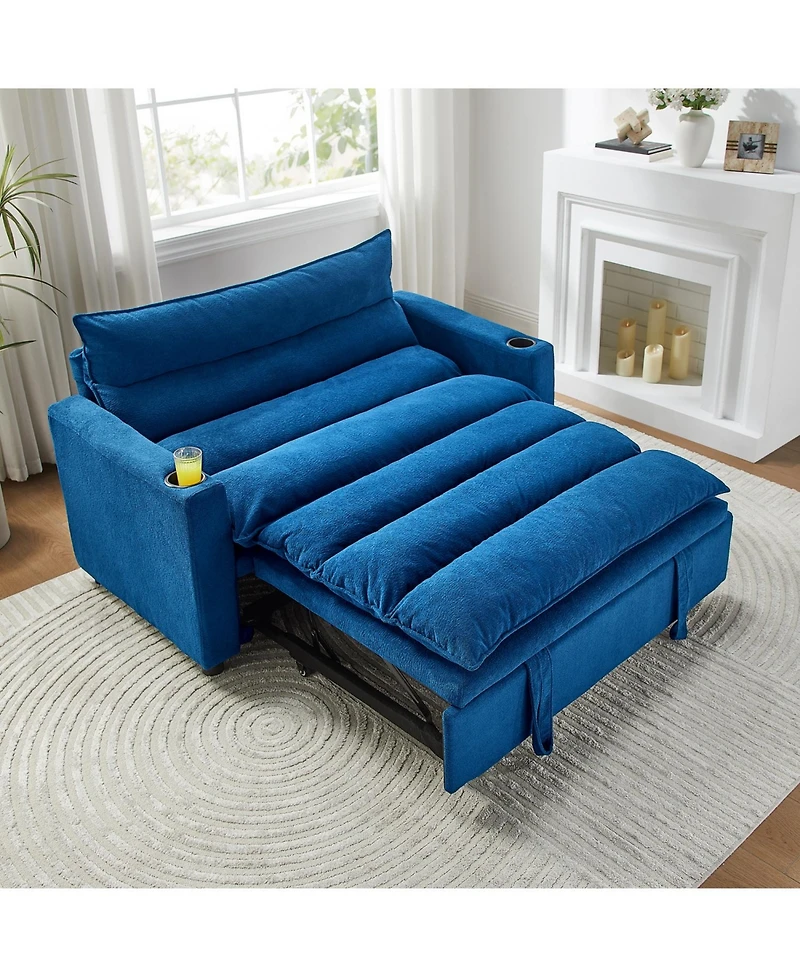 Streamdale Furniture Convertible Velvet Sofa Bed - 3-in-1 Sleeper Couch
