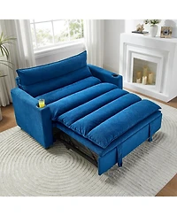 Streamdale Furniture Convertible Velvet Sofa Bed - 3-in-1 Sleeper Couch