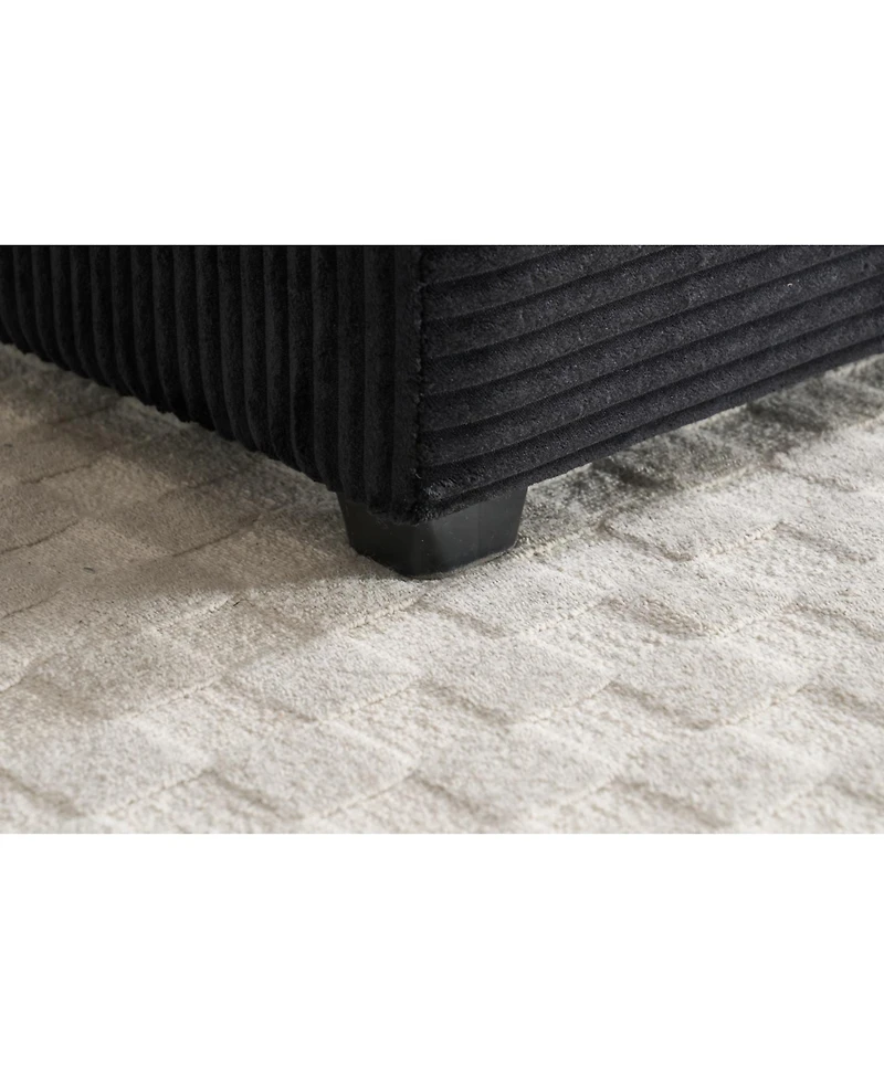 Streamdale Furniture Corduroy Chaise Lounge Sofa with Ottoman & Storage