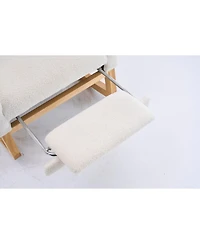 Streamdale Furniture Cream White Plush Rocking Chair with Footrest