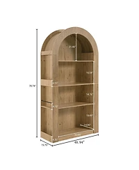 Streamdale Furniture Arched Bookcase, 78.74" Tall, Mid Century Modern, 4-Tier