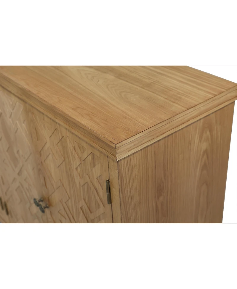 Streamdale 59" Brown Accent Cabinet - 4 Doors, Natural Wood Buffet/Media Console