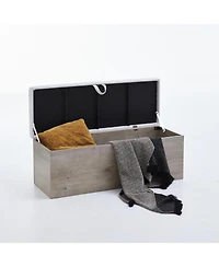 Streamdale Furniture Shelton Ivory Chenille Storage Bench