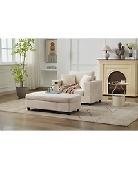 Streamdale Furniture Chaise Lounge Sofa Bed with Ottoman & Pillows