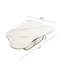 Streamdale Furniture Butterfly Coffee Table - Sintered Stone Top, Storage & Drawer