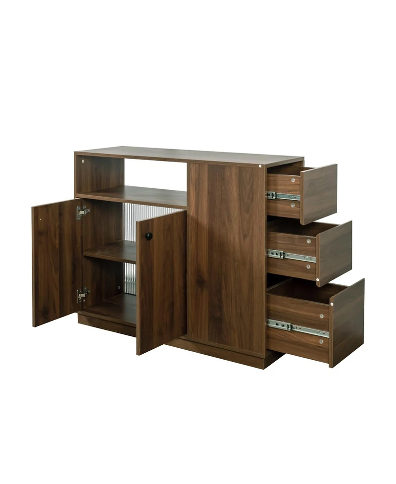 Streamdale Furniture Small Kitchen Sideboard with Glass Doors & Drawers
