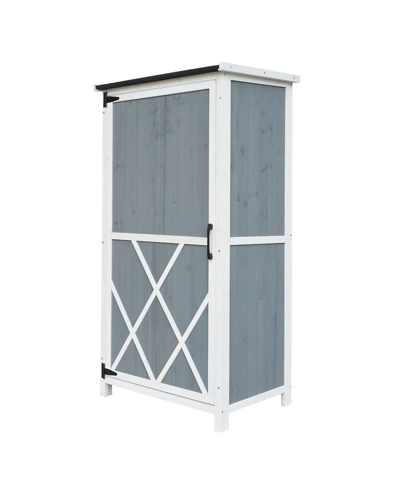 Streamdale Furniture 54" Storage Shed w/ Sloped Roof & 5 Compartments