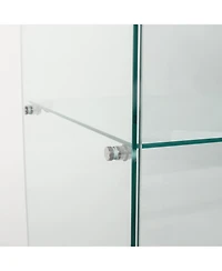 Streamdale Furniture Two Door Glass Cabinet Glass Display Cabinet with 5 Shelves White